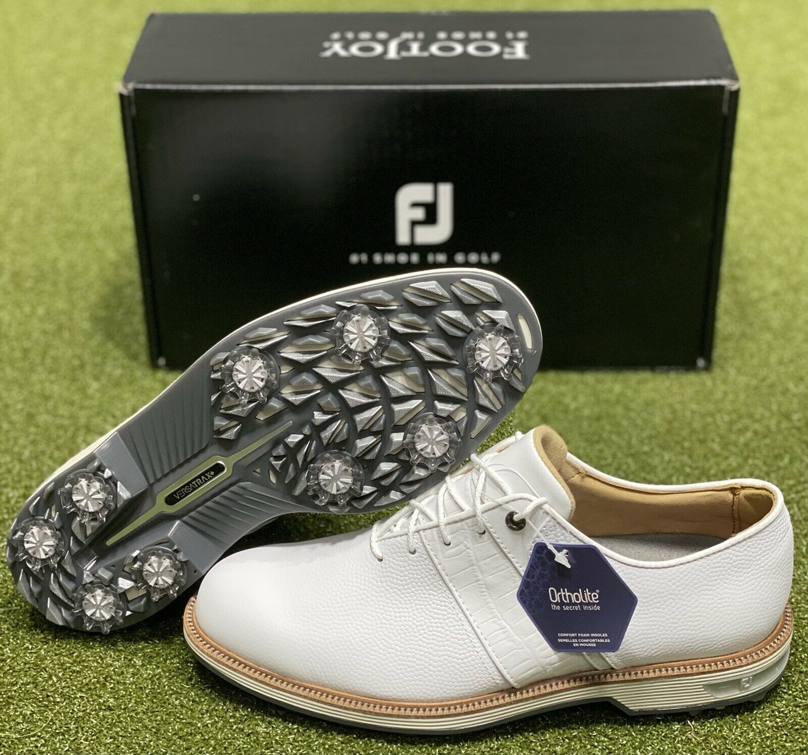 FootJoy DryJoys Premiere Series Packard Golf Shoes 53908 White Size 8 NEW #85595