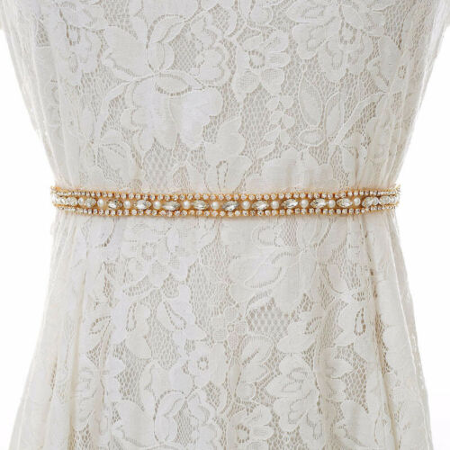 Handmade Crystal Beaded Rhinestone Bridal Sash Wedding Dress Accessories Belts