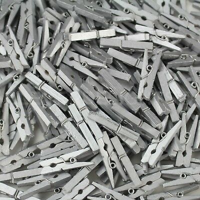 50 Silver Mini Clothespins - 1 1/8