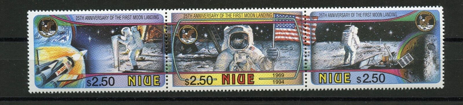 Niue Scott #668 25th Moon Landing Anniversary Apollo 11 Set Mint Never Hinged