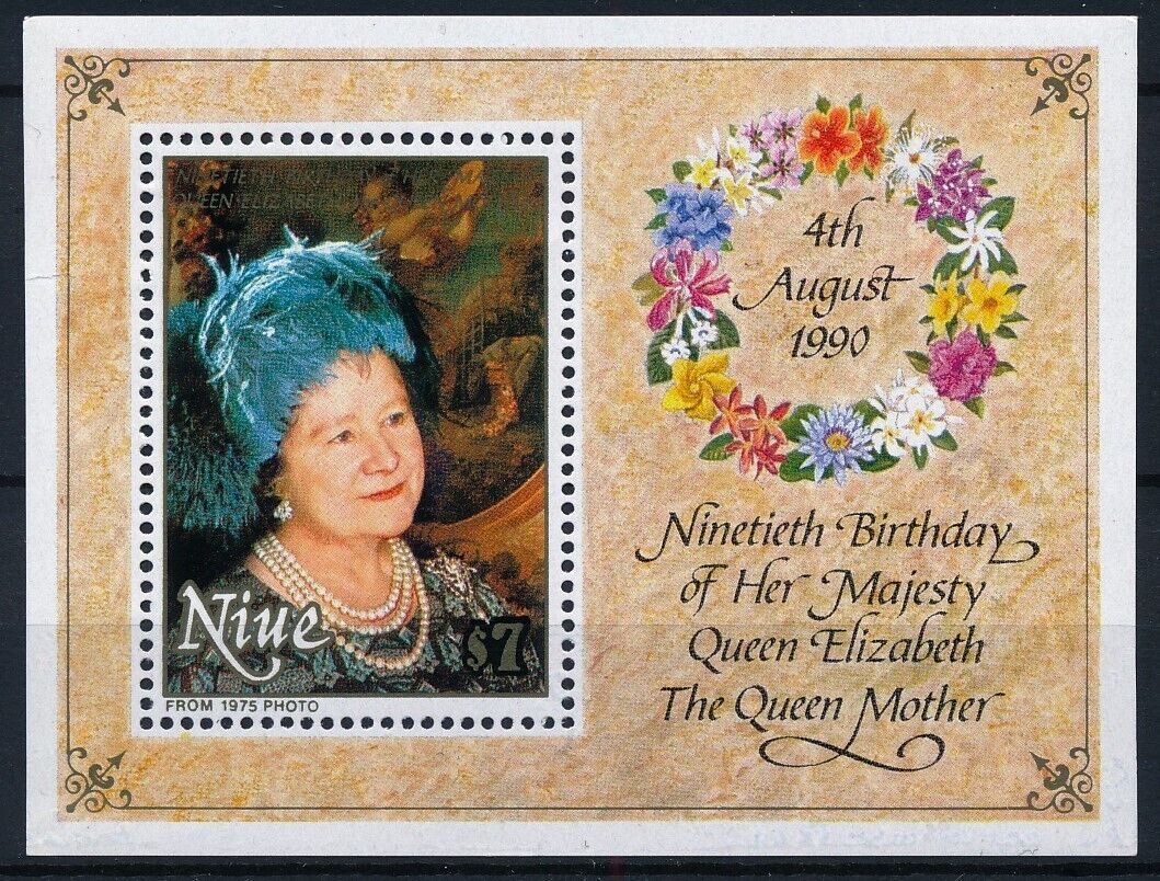 [P15.734] Niue 1990 : Queen Elizabeth II - Good Very Fine MNH Sheet - $20