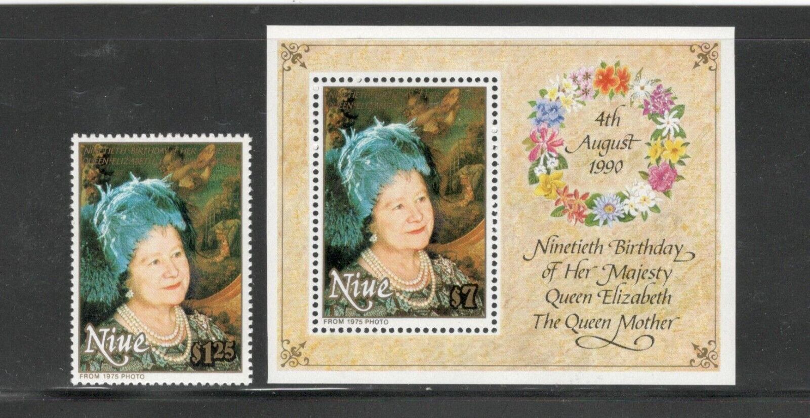 Niue - Queen Mother, 90th Birthday - Set #587-8 - Mnh - Yr 1990