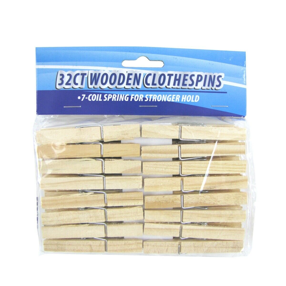 32pc Wooden Laundry Clothespins Wash Hanging Clothing Clips Spring Clothes Pins