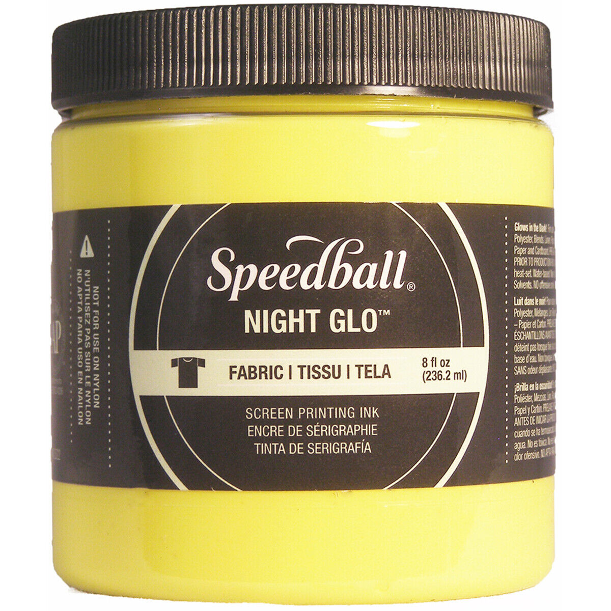 Speedball Art Products Night Glo Fabric Screen Printing Ink 8oz-yellow