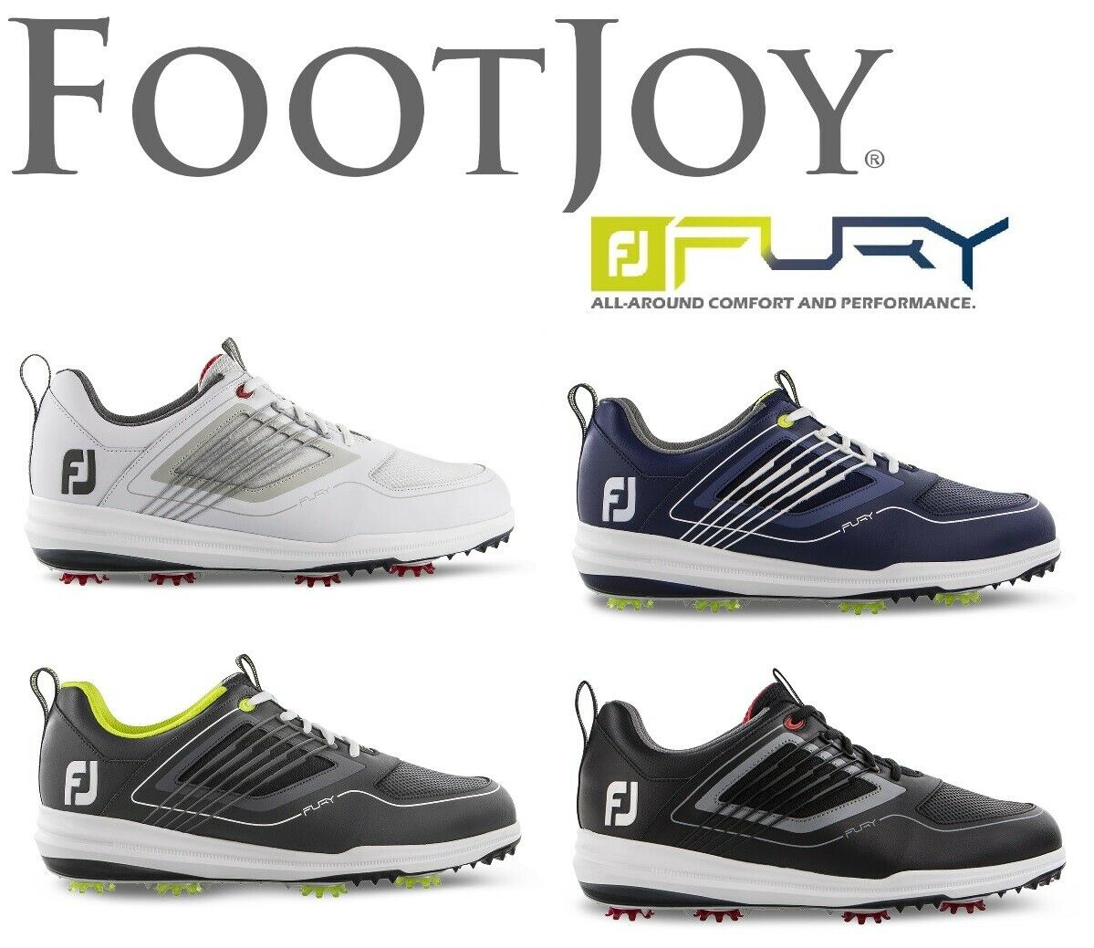 New Footjoy Mens Fury Golf Shoes Nib! - Choose Color & Size...