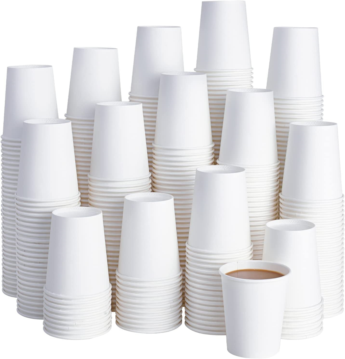 400 Pack 8 Oz Disposable Paper Coffee Cup, Hot/cold Beverage Drinking Cups For ,