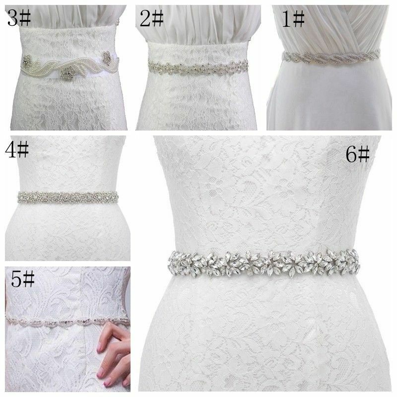 Rhinestone Crystal Bridal Dress Sash Belt Wedding Party Prom Sash with Ribbon