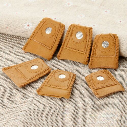 3Size Artificial Leather Finger Thimble Hand Craft Needlework DIY Sewing Kit 2PC